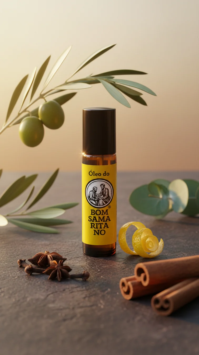 Óleo do Bom Samaritano em roll-on com ingredientes aromáticos